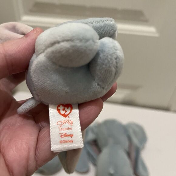Ty Sparkle Baby DUMBO the Elephant 6" Stuffed Toy Keychain Babies Lot of 3 Plush - Picture 8 of 9